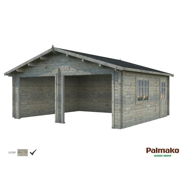 Palmako Roger Garage 29,3 m²/inv. 28,4 m² utan port grå impr.