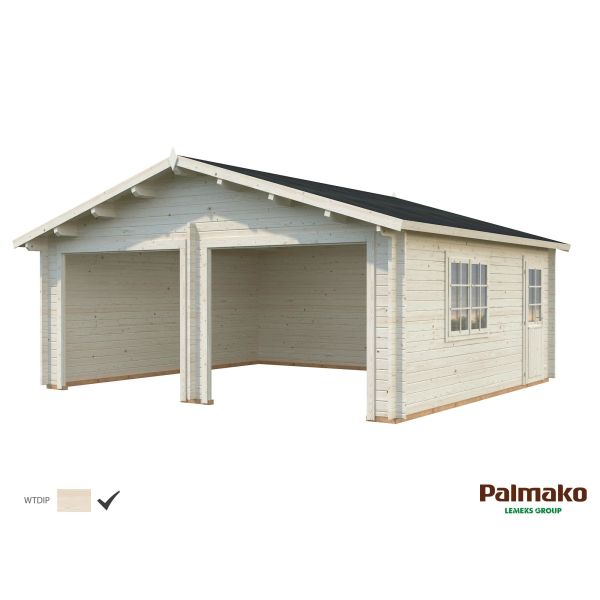 Palmako Roger Garage 29,3 m²/inv. 28,4 m² utan port impr. natur