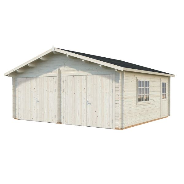 Palmako Roger Garage 29,3 m²/inv. 28,4 m² med port impr. natur