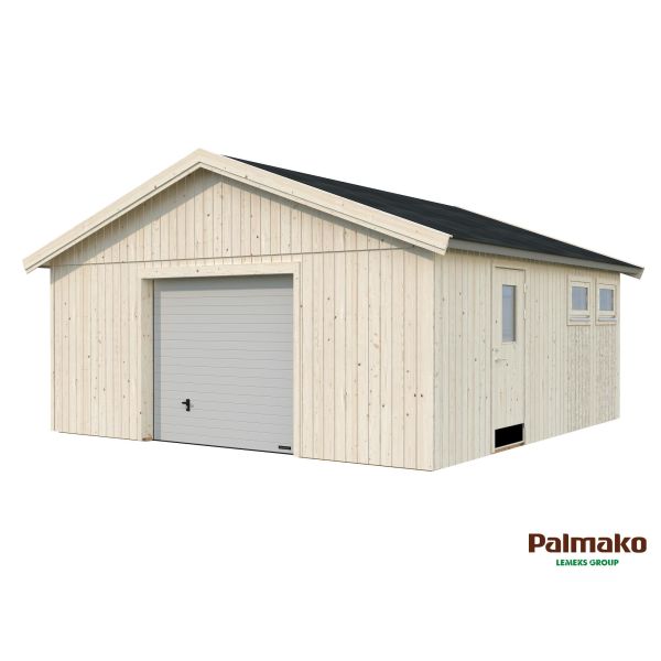 Palmako Andre Garage 32,1 m²/inv. 28,5 m² med port obehandlad