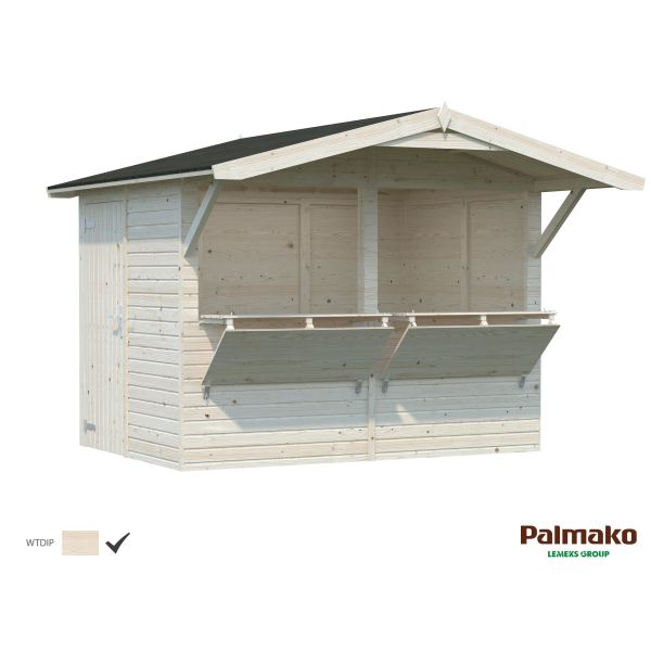 Palmako Stella Kiosk 5,2 m²/inv. 5 m² utan golv impr. natur