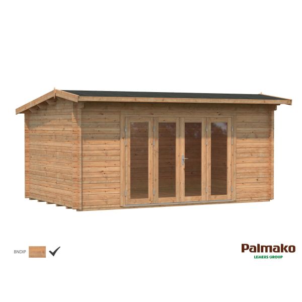 Palmako Ines Stuga 14,4 m²/inv. 13,7 m² brun impregnerad