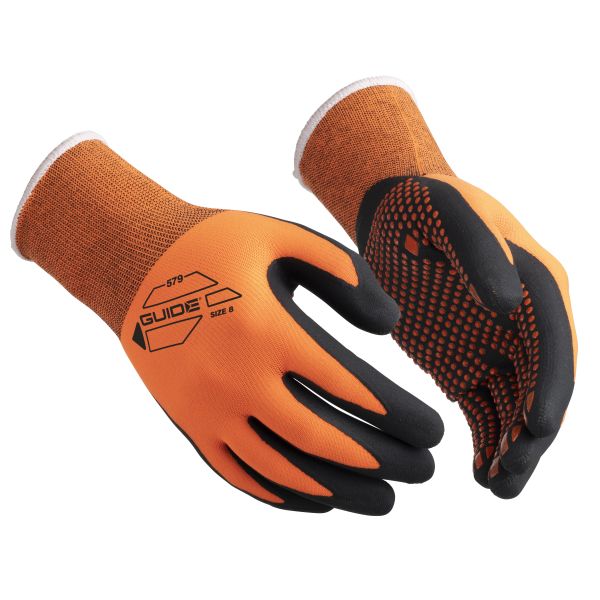 Guide Gloves 579 HP Handske nitril Hi-Viz nitril 10