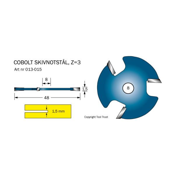 Cobolt 013-015 Notskiva L=1,5 D=48 Z=3