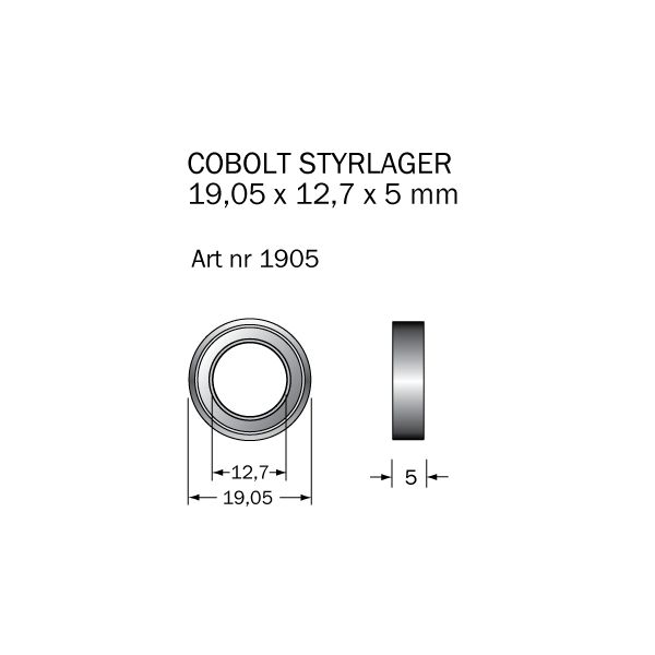 Cobolt 1905 Kullager 19,05 x 12,7 x 5 mm