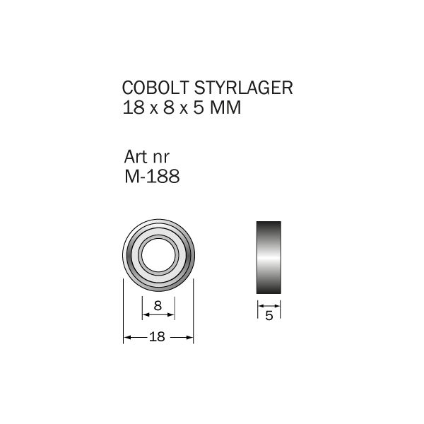 Cobolt M-188 Kullager 18 x 8 x 5 mm