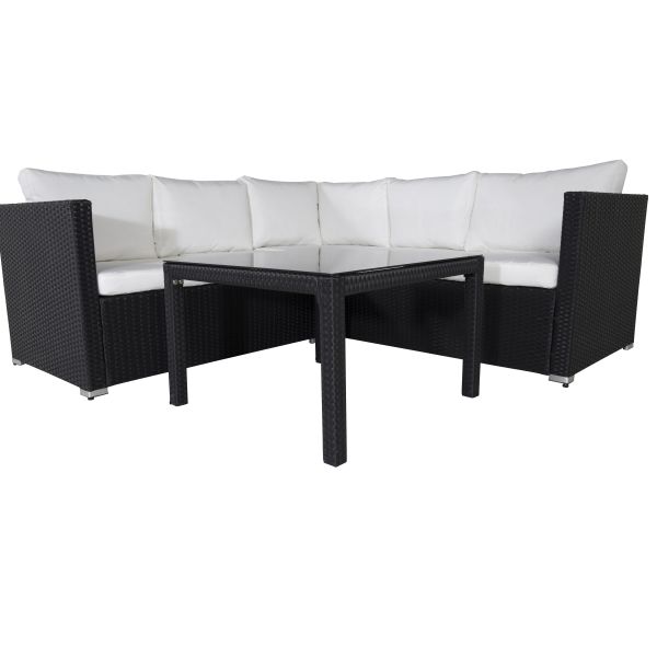 Venture Home Kuba 1531-238 Loungeset soffa bord svart/vitt