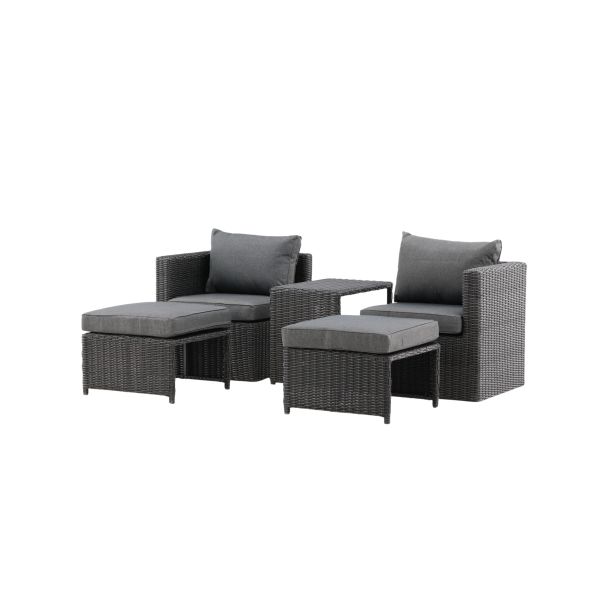 Venture Home Quad 2052-001 Loungeset stolar pallar bord grått