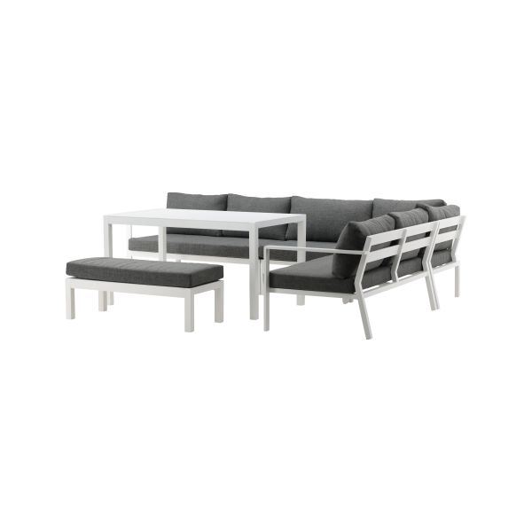 Venture Home Ramos 2086-400 Loungeset soffa bord bänk vitt/grått