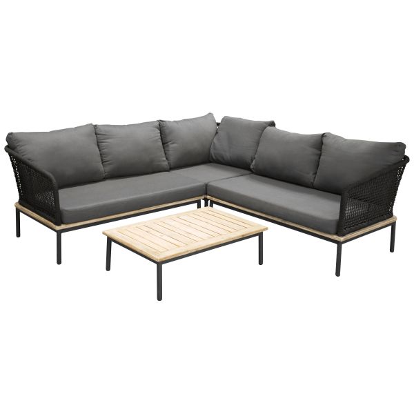 Venture Home Andorra 9582-019 Loungeset soffa bord grått/svart/natur
