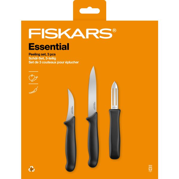 Fiskars Essential 1065600 Skalset 2 knivar + potatisskalare
