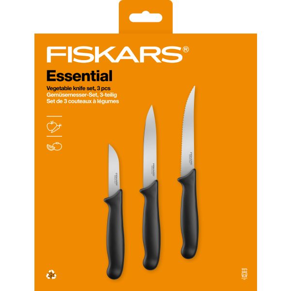Fiskars Essential 1065584 Knivset grönsaksknivar 3 delar