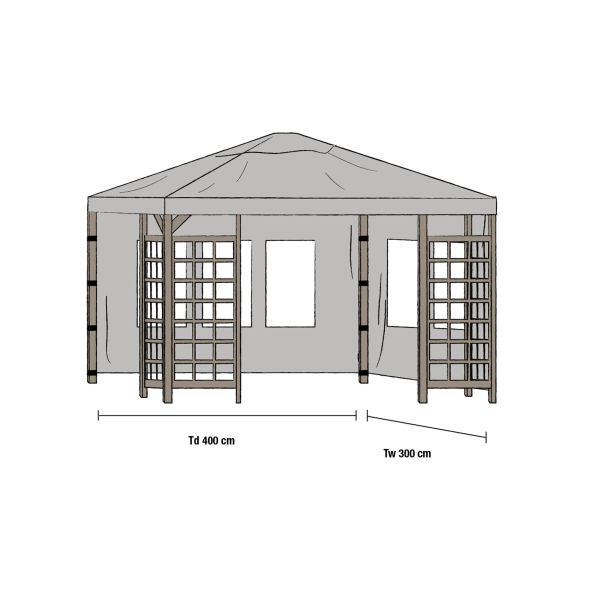 Brafab 1096-7 Sidovägg för paviljong Grå