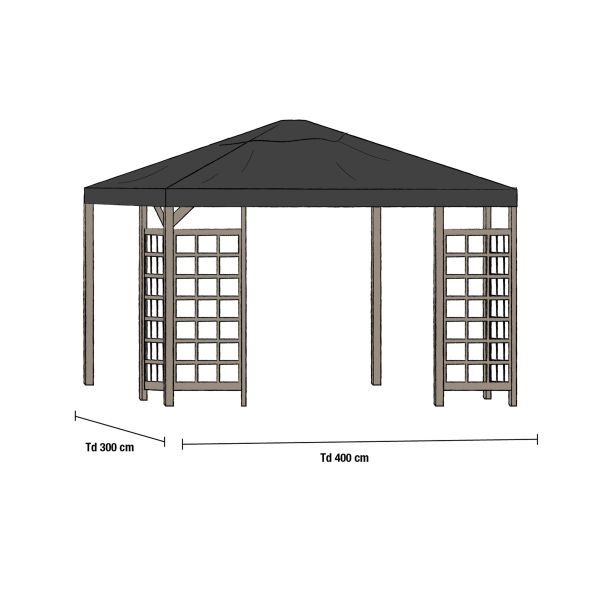 Brafab 1086-8 Paviljongtak 300×400 cm Svart