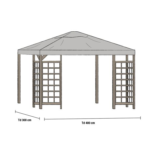 Brafab 1086-7 Paviljongtak 300×400 cm Grå