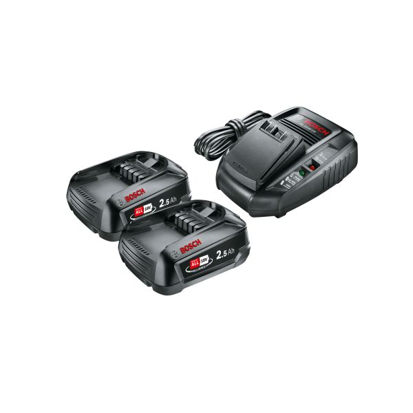 Bosch DIY AL 1830 CV + 2×2,5Ah Laddpaket 2 st 2,5Ah batterier och laddare