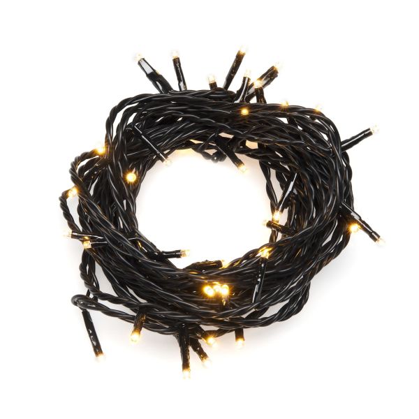 Konstsmide 3609-800 Ljusslinga svart kabel amber mikro LED 30.4 m