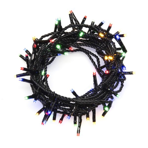 Konstsmide 3610-500 Ljusslinga svart kabel färgade mikro LED 6.24 m