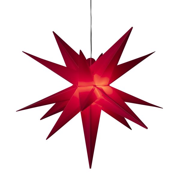 Konstsmide 5971-550 Julstjärna plast 3D röd 80 cm