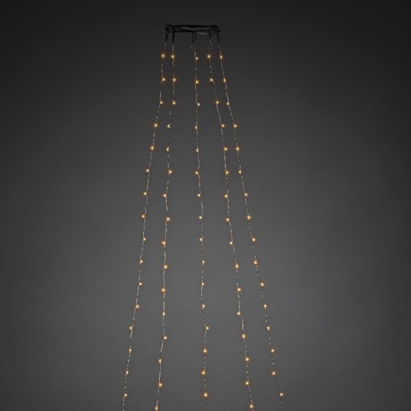 Konstsmide 6377-890 Julgransslinga silverfärgad kabel amber LED 180 cm