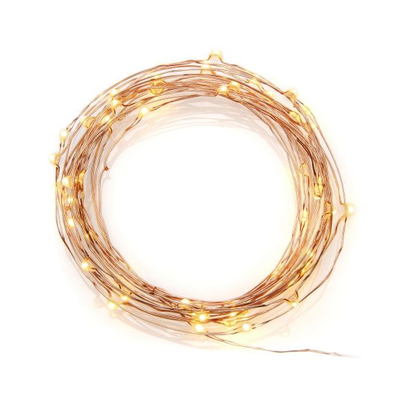 Konstsmide 6386-860 Ljusslinga 4.9 m 50 LED micro amber Kopparfärgad kabel