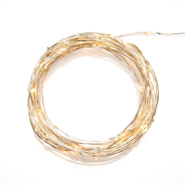 Konstsmide 6387-890 Ljusslinga 9.9 m 100 LED micro amber Silverfärgad kabel