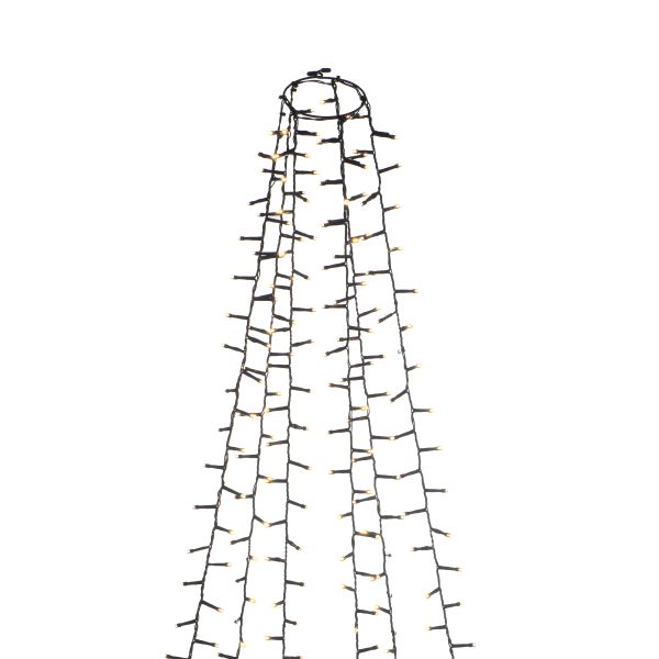 Konstsmide 6651-100 Julgransslinga cluster svart kabel 4 m Varmvit