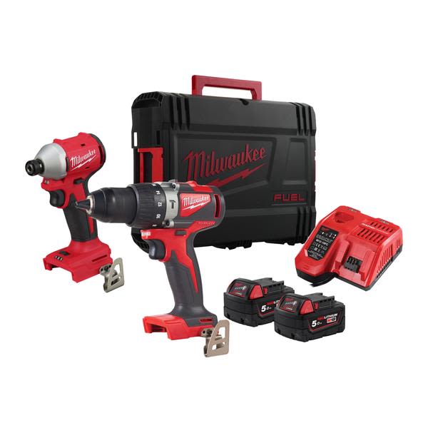 Milwaukee M18 BLPP2A3-502X Verktygspaket med batteri och laddare