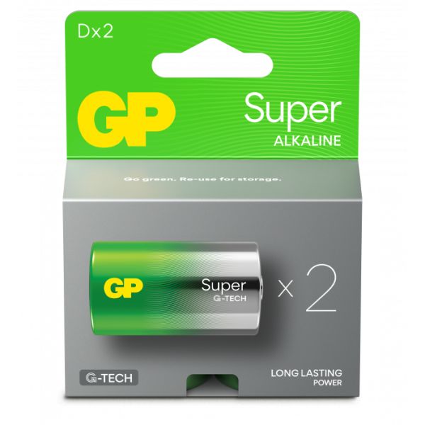 GP Batteries Super Alkaline 13A/LR20 Batteri alkaliskt D 2-pack