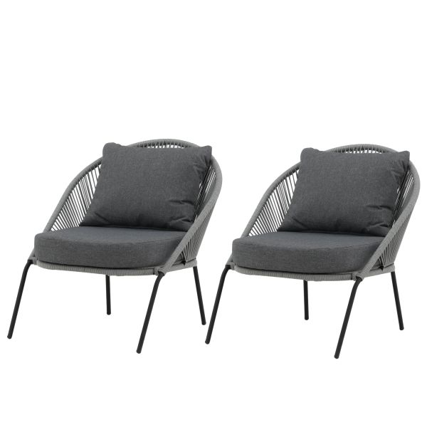 Venture Home Lindos 9317-014 Loungefåtölj 2-pack svart/grå