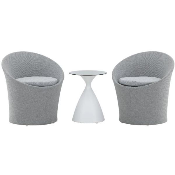 Venture Home Spoga 2078-400 Caféset bord stolar vitt/grått