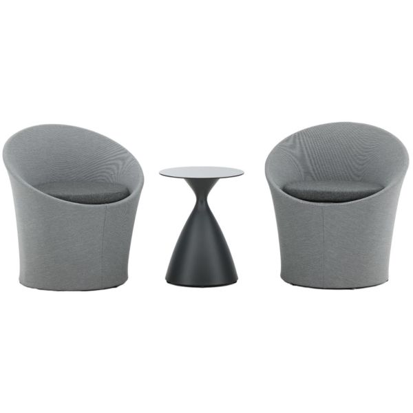 Venture Home Spoga 2078-408 Caféset bord stolar svart/grått