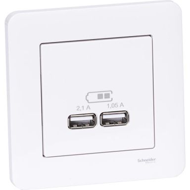 Schneider Electric Exxact Laddstation infälld, 2 USB