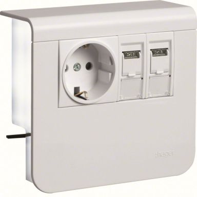 Hager SL200559209016 Listapistorasia SCHUKO-pistorasia, dataliittimet