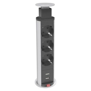Kondator Axessline PopUp Bordsmodul 3 uttag, 2 USB