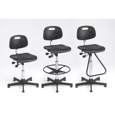 Global Stole 5110103 Arbetsstol med fotbygel, 630-880 mm, svart