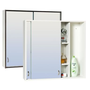 Skånebeslag Skåform Polar 8 Baderomsskap 550 x 525 x 140 mm, svart forkant