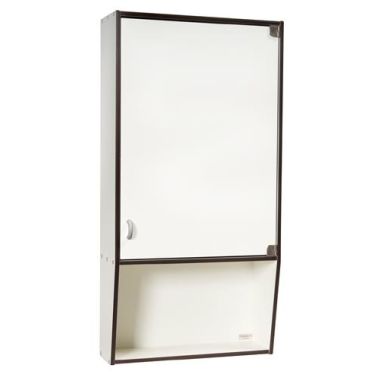 Skånebeslag Skåform 20 Lamin Badrumsskåp 400 x 800 x 170 mm, svart framkant