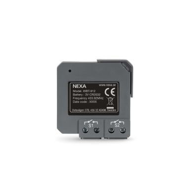 Nexa WBT-912 Lähetin seinäkoskettimeen paristokäyttöinen, 2-kanavainen, System Nexa