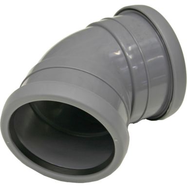 Pipelife 172336 Bøy med 2 muffer, 45°