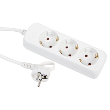 Gelia 91925613 Jatkojohto valkoinen, 3-osainen, maadoitettu