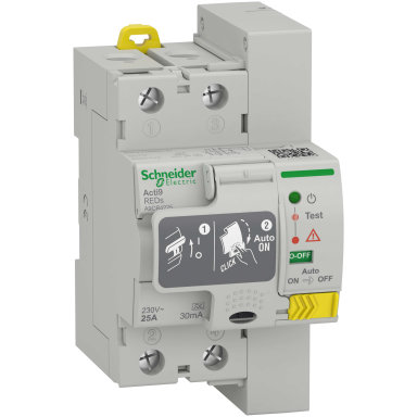 Schneider Electric Acti9 REDs Vikavirtasuoja A, 2-napainen