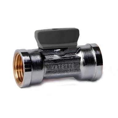 Vatette FG079503505 Kuulasulkuventtiili suora, kromattu, säätönupilla, sisäkierre