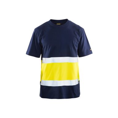 Blåkläder 338710308833L T-shirt marinblå/varselgul