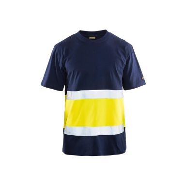 Blåkläder 338710308833M T-shirt marinblå/varselgul