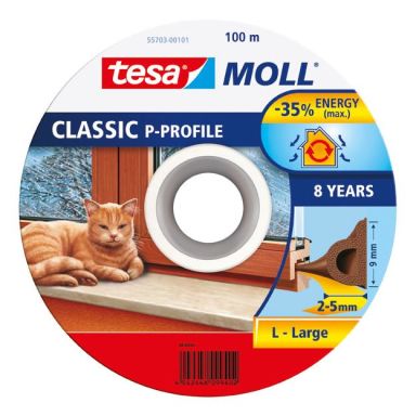 Tesa P-list 55703-00101-00 Kuminen tiivistenauha EPDM, 100 m, 9 mm x 5.5 mm