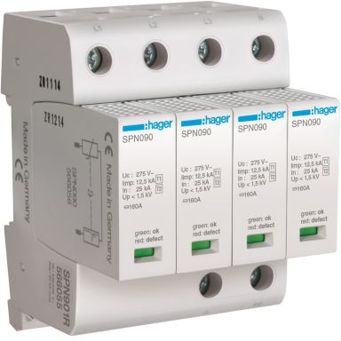 Hager SPN901R Overspenningsvern grovbeskyttelse, maks 1,5 kV