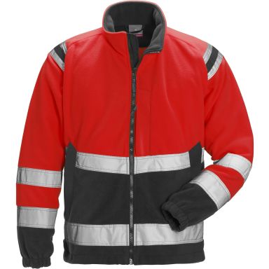 Fristads 4041 FE Fleecejakke rød/svart