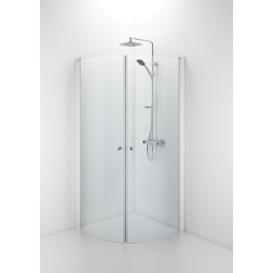 Contura Space SBVK 900 Dusjvegg bøyd, hvit/klart glass