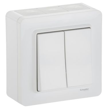 Schneider Electric WDE002974 Strömbrytare utvändig, IP44, vit